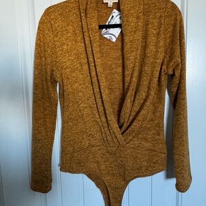 Mustard Yellow Long Sleeve Bodysuit